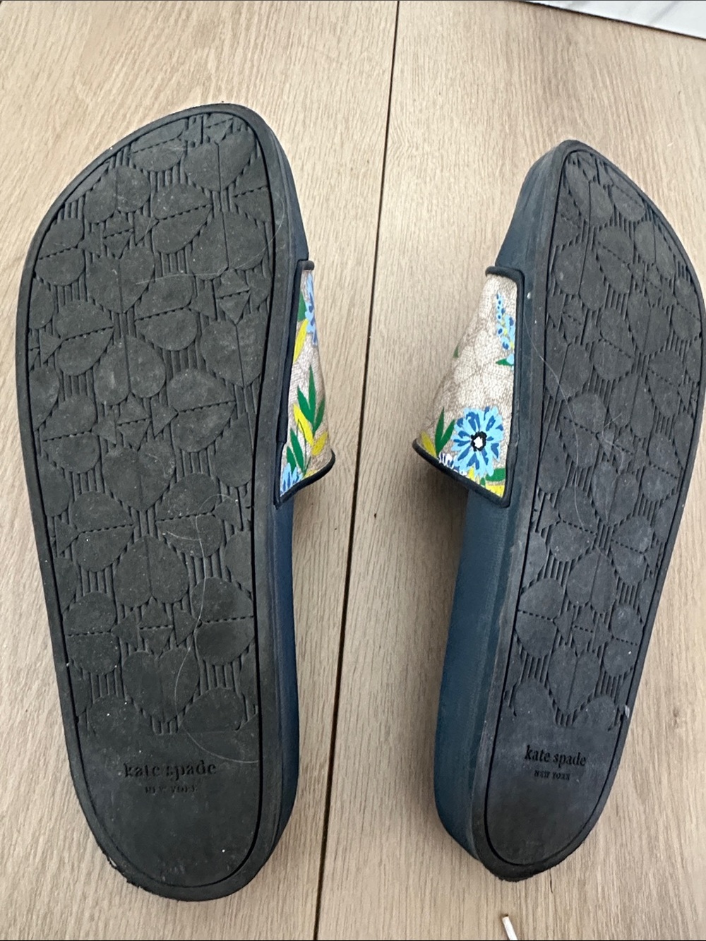 kate spade Floral Print Navy Slide Sandals - Picture 3 of 5